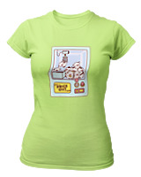 T-Shirt Στενή Γραμμή Γυναικείο - Cows Claw Machine - Color Thumbnail Λαχανί