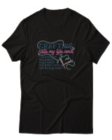 T-Shirt  Γυναικείο - Crafting Fills My Life - Color Thumbnail Μαύρο