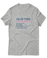 T-Shirt  Γυναικείο - Crafting Fills My Life - Color Thumbnail Γκρί Μελανζέ