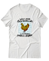 T-Shirt  Γυναικείο - Crazy Chicken Lady Leopard - Color Thumbnail Άσπρο