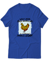 T-Shirt  Γυναικείο - Crazy Chicken Lady Leopard - Color Thumbnail Μπλέ Ρουά