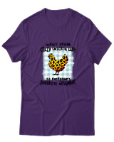T-Shirt  Γυναικείο - Crazy Chicken Lady Leopard - Color Thumbnail Μώβ