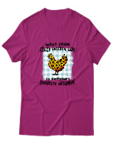 T-Shirt  Γυναικείο - Crazy Chicken Lady Leopard - Color Thumbnail Φούξια