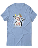 T-Shirt Αντρικό - Crazy Cow - Color Thumbnail Γαλάζιο