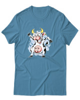T-Shirt Αντρικό - Crazy Cow - Color Thumbnail Τιρκουάζ