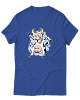 T-Shirt Αντρικό - Crazy Cow - Color Thumbnail Μπλε Ρουά