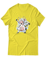 T-Shirt Αντρικό - Crazy Cow - Color Thumbnail Κίτρινο