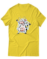 T-Shirt Αντρικό - Crazy Cow - Color Thumbnail Χρυσό Κίτρινο