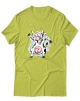 T-Shirt Αντρικό - Crazy Cow - Color Thumbnail Λαχανί