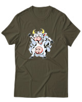 T-Shirt Αντρικό - Crazy Cow - Color Thumbnail Χακί