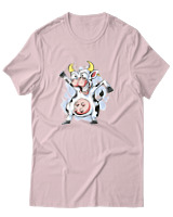 T-Shirt Αντρικό - Crazy Cow - Color Thumbnail Απαλό Ροζ