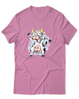 T-Shirt Αντρικό - Crazy Cow - Color Thumbnail Ροζ