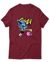 T-Shirt Αντρικό - Crazy - Color Thumbnail Σκούρο Κόκκινο