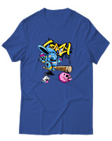 T-Shirt Αντρικό - Crazy - Color Thumbnail Μπλε Ρουά