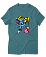 T-Shirt Αντρικό - Crazy - Color Thumbnail Μπλε Πράσινο