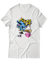 T-Shirt  Γυναικείο - Crazy - Color Thumbnail Άσπρο