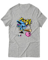 T-Shirt  Γυναικείο - Crazy - Color Thumbnail Γκρί Μελανζέ
