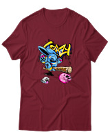 T-Shirt  Γυναικείο - Crazy - Color Thumbnail Σκούρο Κόκκινο