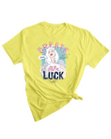 T-Shirt Woman Fashion Γυναικείο - Create My Own Luck - Color Thumbnail LIGHT YELLOW