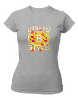 T-Shirt Στενή Γραμμή Γυναικείο - Crypto Bites - Color Thumbnail Γκρι Μελανζέ