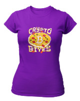 T-Shirt Στενή Γραμμή Γυναικείο - Crypto Bites - Color Thumbnail Σκούρο Μωβ