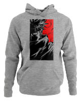 Φούτερ με κουκούλα - Cursed Ninja Silhouette - Color Thumbnail Γκρι Μελανζέ