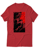 T-Shirt Unisex - Cursed Ninja Silhouette - Color Thumbnail Κόκκινο