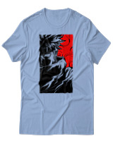 T-Shirt Unisex - Cursed Ninja Silhouette - Color Thumbnail Γαλάζιο