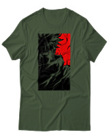 T-Shirt Unisex - Cursed Ninja Silhouette - Color Thumbnail Κυπαρισσί