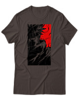 T-Shirt Unisex - Cursed Ninja Silhouette - Color Thumbnail Καφέ