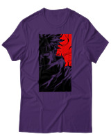T-Shirt Unisex - Cursed Ninja Silhouette - Color Thumbnail Σκούρο Μωβ