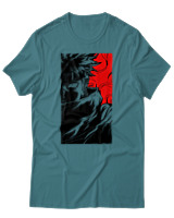 T-Shirt Unisex - Cursed Ninja Silhouette - Color Thumbnail Μπλε Πράσινο