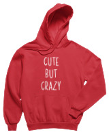 Φούτερ με κουκούλα Παιδικό - Cute But Crazy - Color Thumbnail Κόκκινο