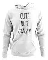 Φούτερ με κουκούλα - Cute But Crazy - Color Thumbnail ΄Ασπρο