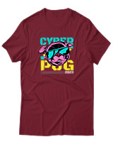T-Shirt Αντρικό - Cyber Dog - Color Thumbnail Σκούρο Κόκκινο
