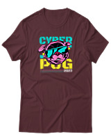 T-Shirt Αντρικό - Cyber Dog - Color Thumbnail Μπορντό