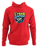 Φούτερ με κουκούλα Αντρικό - Cyber Gamer - Color Thumbnail Κόκκινο