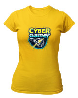 T-Shirt Στενή Γραμμή Γυναικείο - Cyber Gamer - Color Thumbnail Χρυσό Κίτρινο