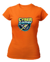 T-Shirt Στενή Γραμμή Γυναικείο - Cyber Gamer - Color Thumbnail Πορτοκαλί