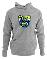 Φούτερ με κουκούλα Γυναικείο - Cyber Gamer - Color Thumbnail Γκρι Μελανζέ