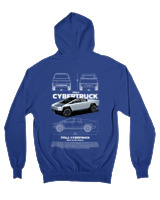 Ζακέτα Φούτερ με κουκούλα Αντρικό - Cybertruck - Color Thumbnail Μπλε Ρουά