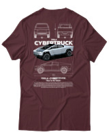 T-Shirt Αντρικό - Cybertruck - Color Thumbnail Μπορντό