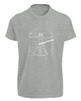 T-Shirt Fit Αντρικό - Da Vinci Rocks - Color Thumbnail Γκρι Μελανζέ