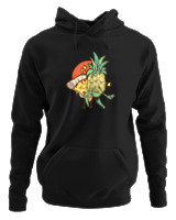 Φούτερ με κουκούλα Γυναικείο - Dance With A Pineapple - Color Thumbnail Μαύρο