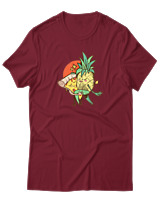 T-Shirt  Γυναικείο - Dance With A Pineapple - Color Thumbnail Σκούρο Κόκκινο