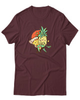 T-Shirt  Γυναικείο - Dance With A Pineapple - Color Thumbnail Μπορντό