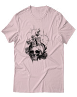 T-Shirt Αντρικό - Dark Candle Skull - Color Thumbnail Απαλό Ροζ
