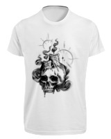 T-Shirt Fit Αντρικό - Dark Candle Skull - Color Thumbnail 'Ασπρο