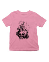 T-Shirt  Παιδικό - Dark Candle Skull - Color Thumbnail Ροζ