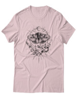 T-Shirt Αντρικό - Dark Moon Butterfly - Color Thumbnail Απαλό Ροζ